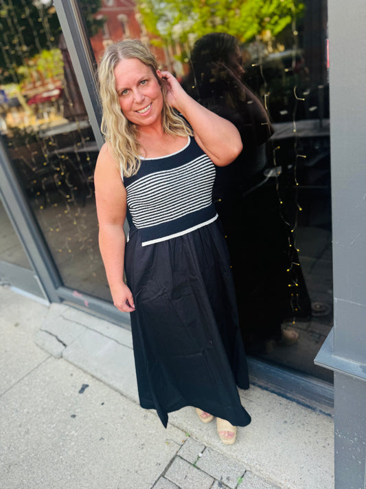 Stripe Sweater Tank Dress