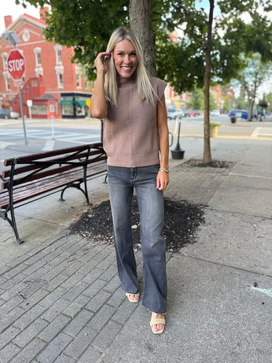 Black Washed out Wideleg