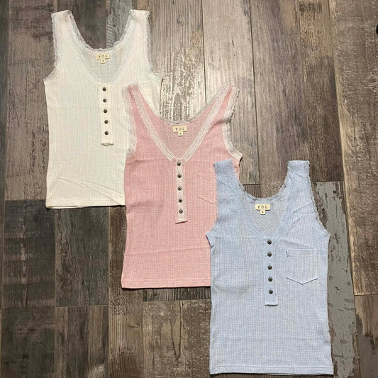 Lace & Ribbed Tank