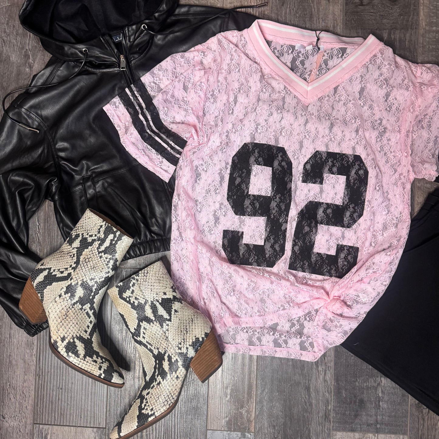 Lace Sports Jersey Top