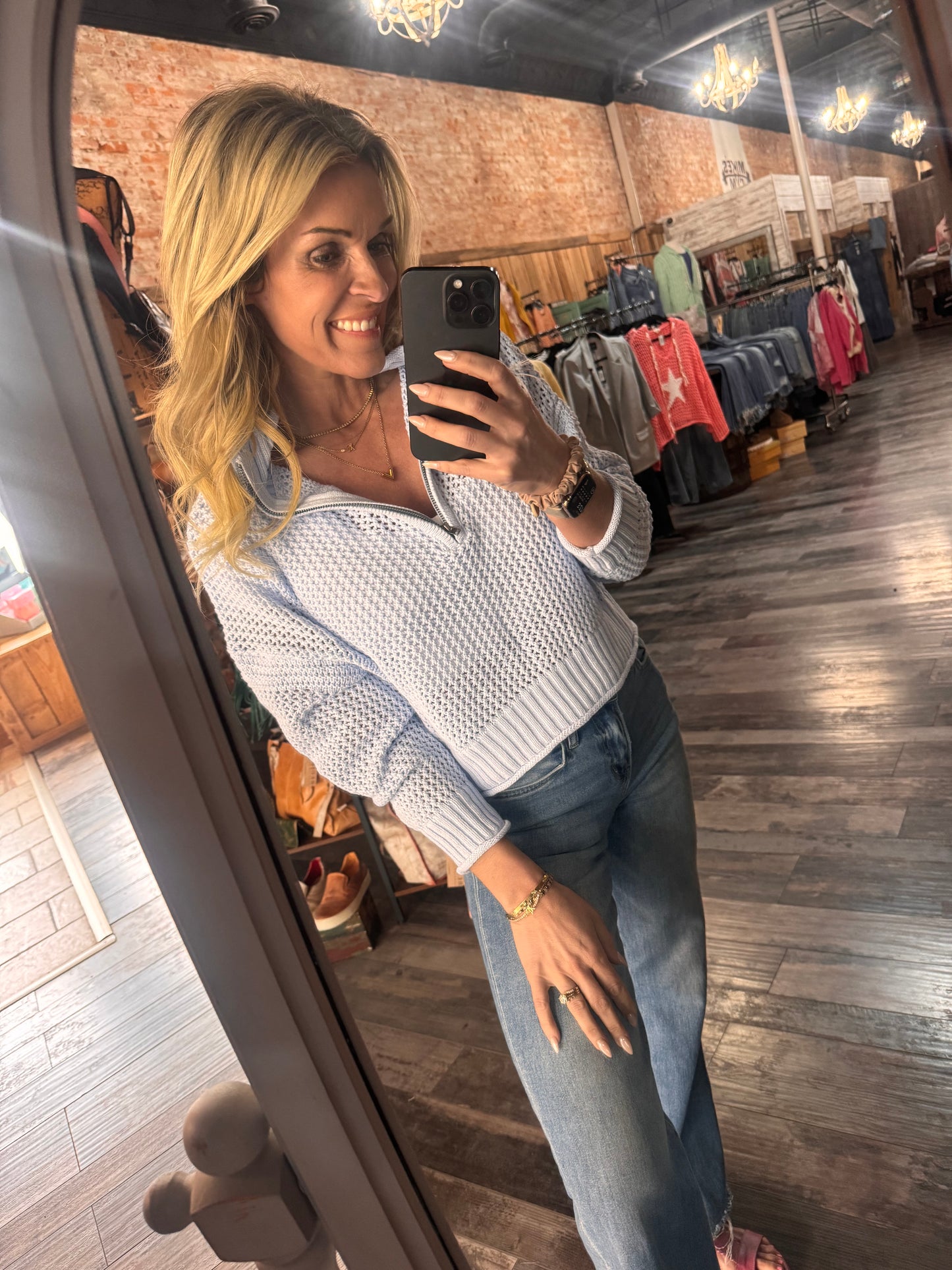 Spring Blue Quarter Zip