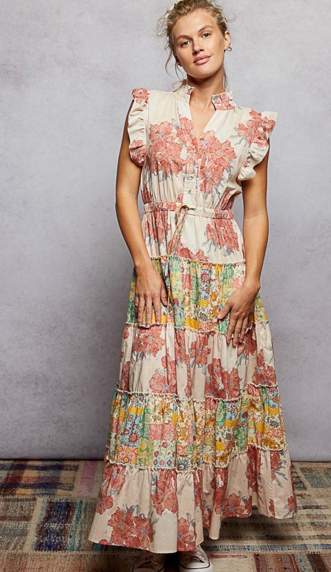 Peachy Floral Maxi