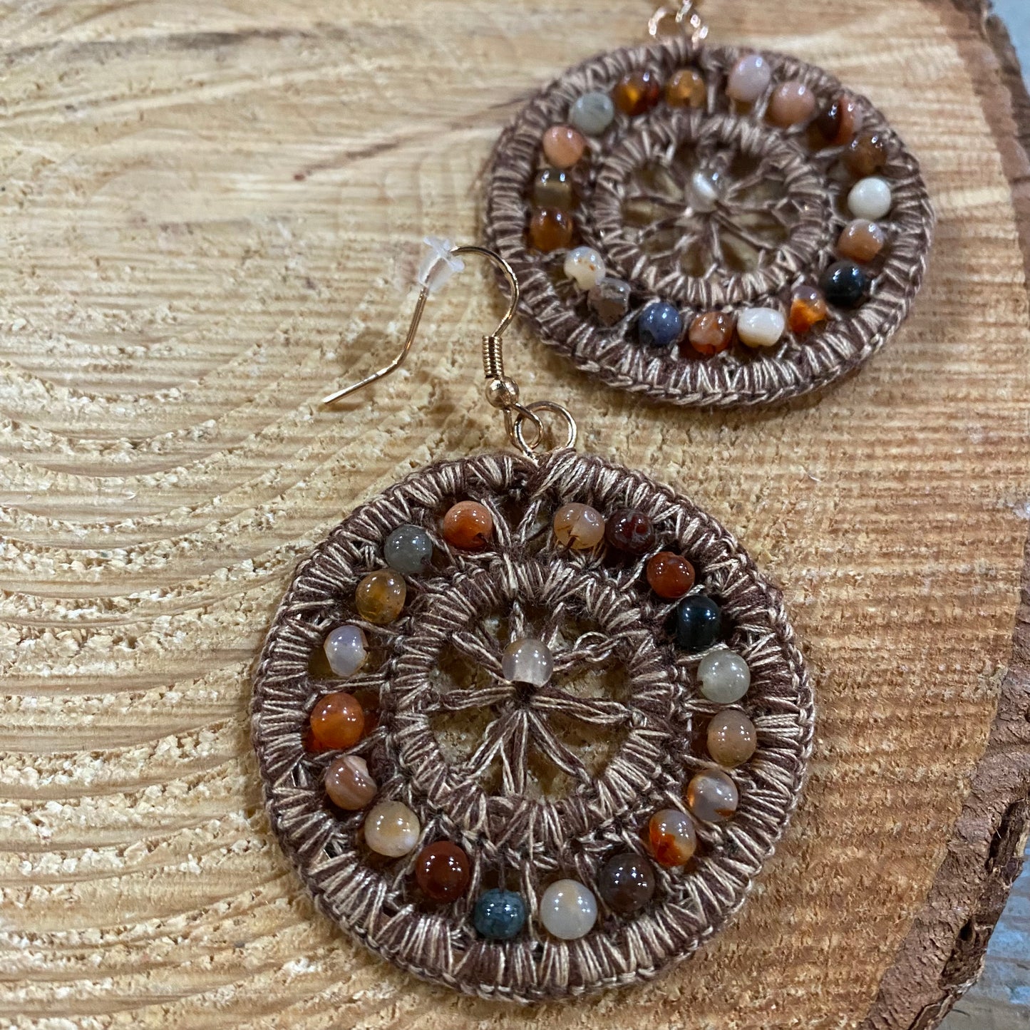 Beaded Circle Earrings