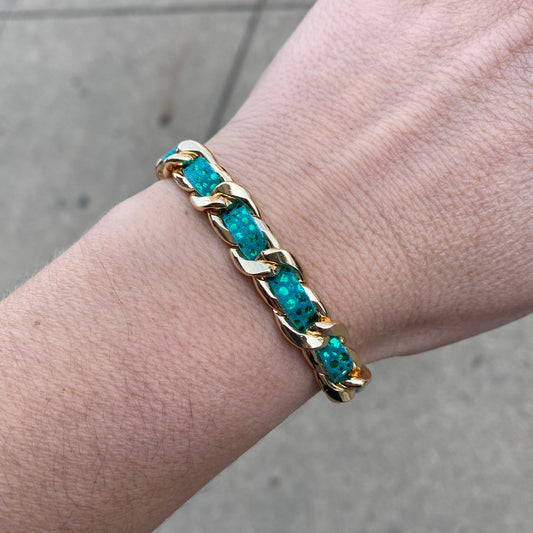 Faux leather Gold bracelet