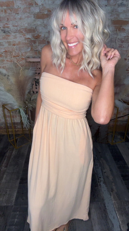 Peach Empire Dress