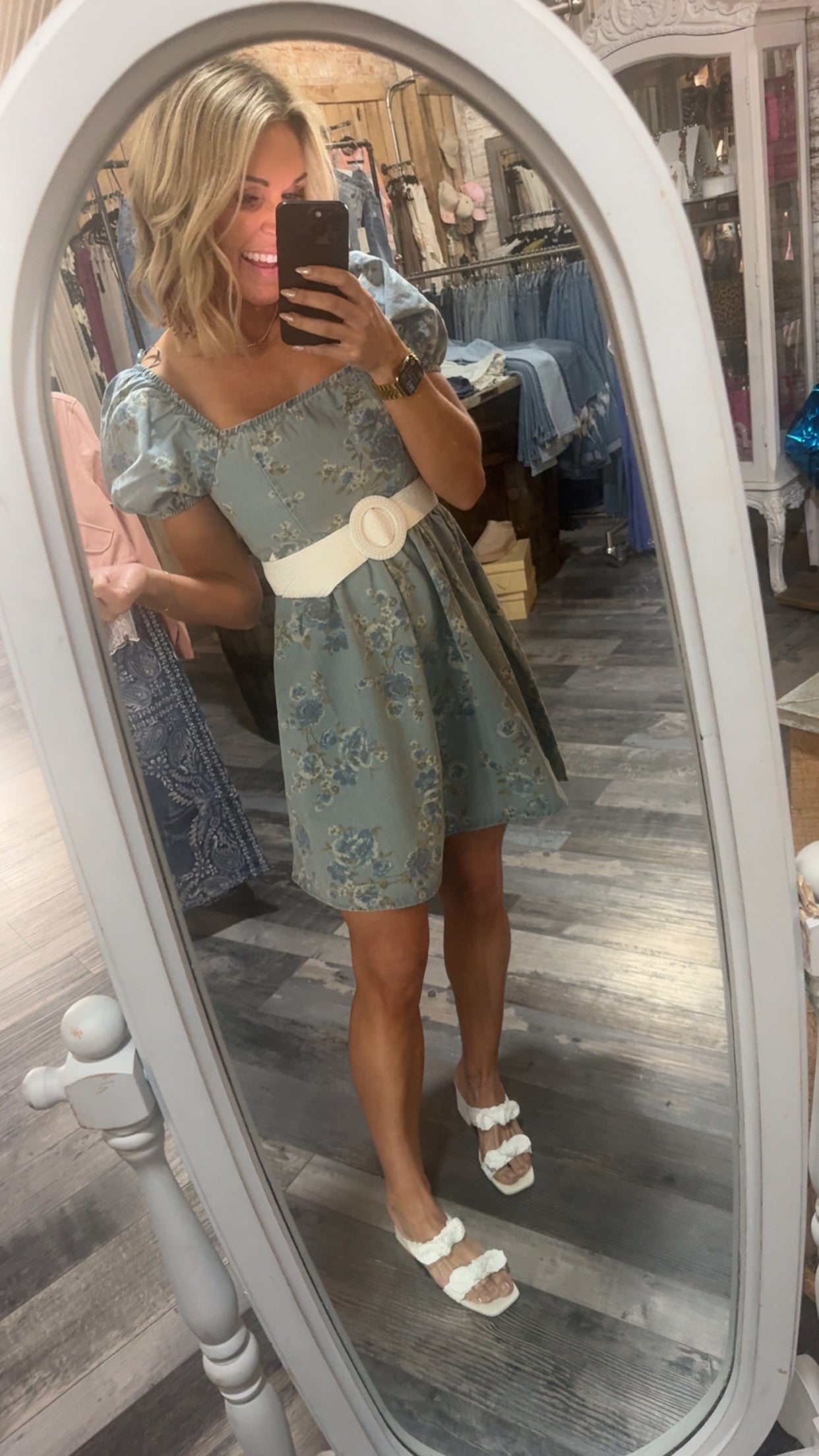 Floral Denim Dress