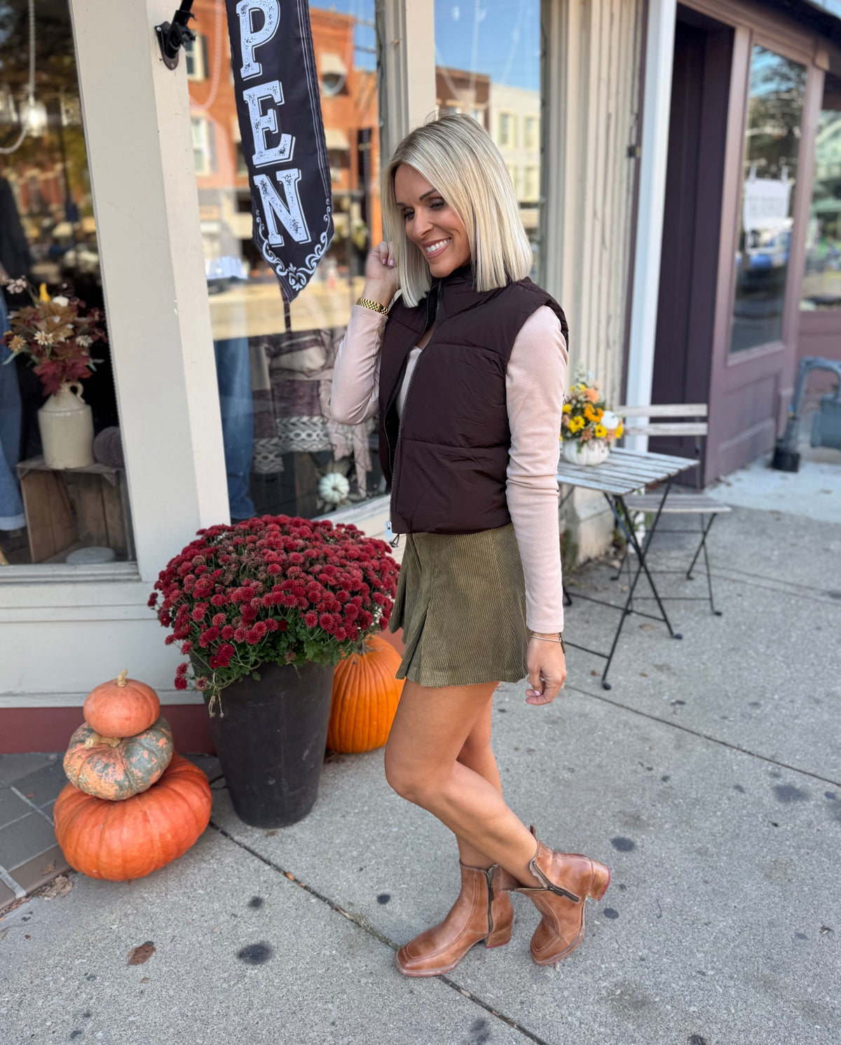 Pumpkin Pleated Skort
