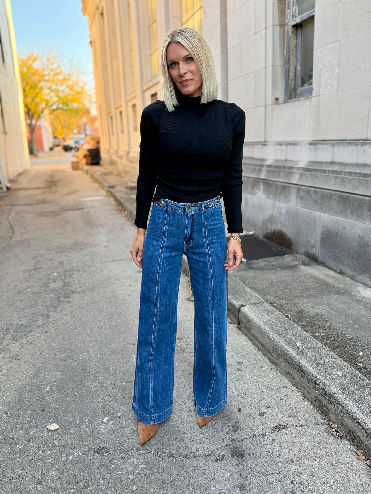 Lisa Golden Blue Denim