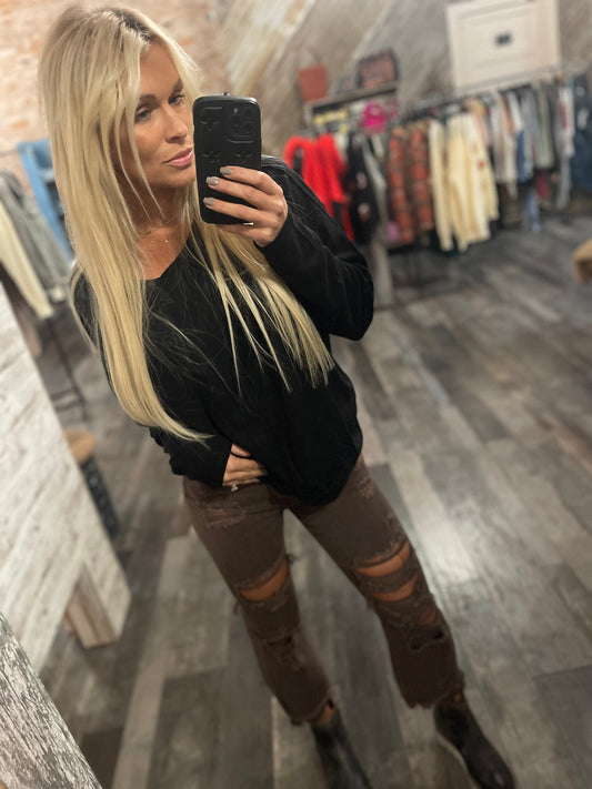 Mommas brown denim