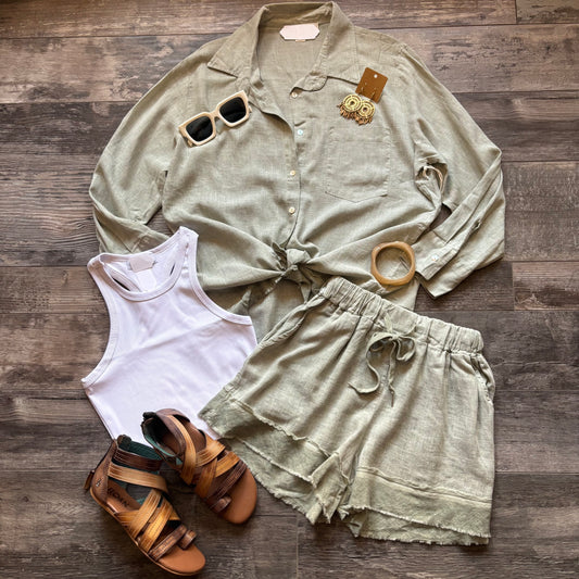 Sage Linen Short