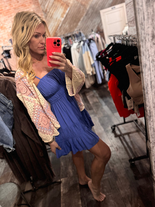 Sapphire Blue Mini Dress