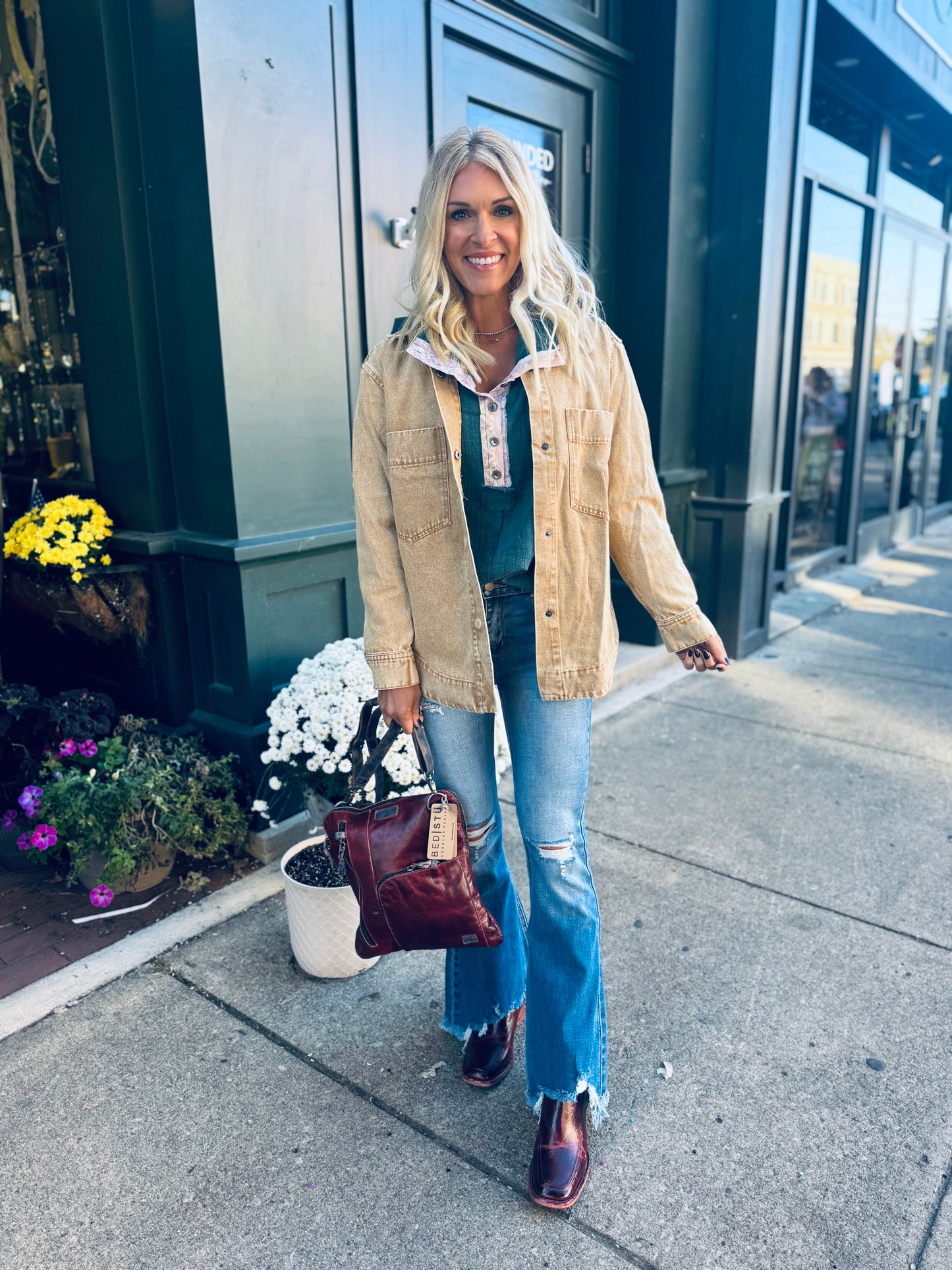 Washed Out Latte Denim