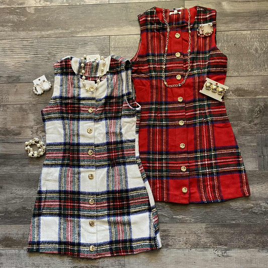 Plaid Sleeveless Mini