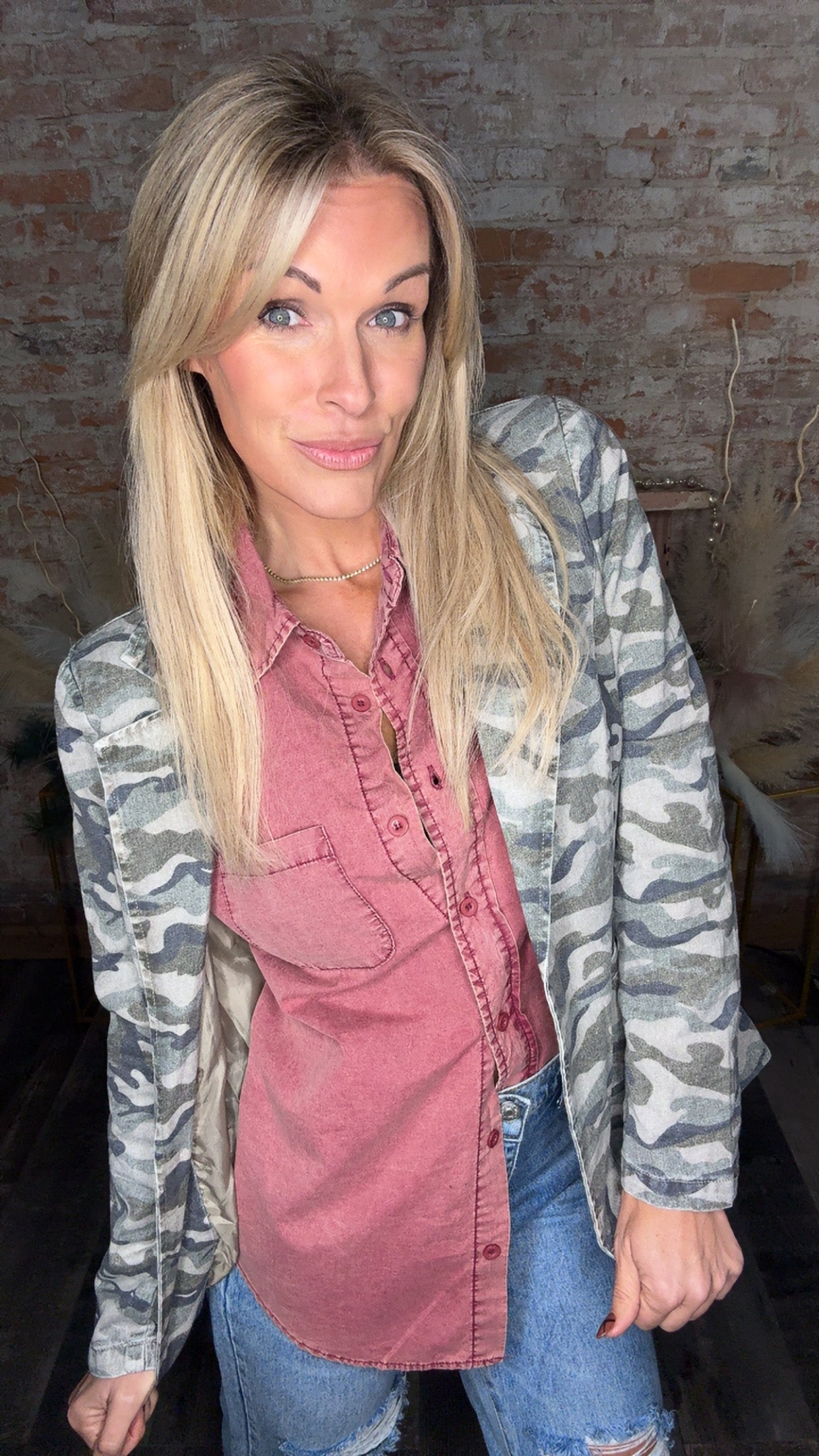 Collared Washed Out Button up
