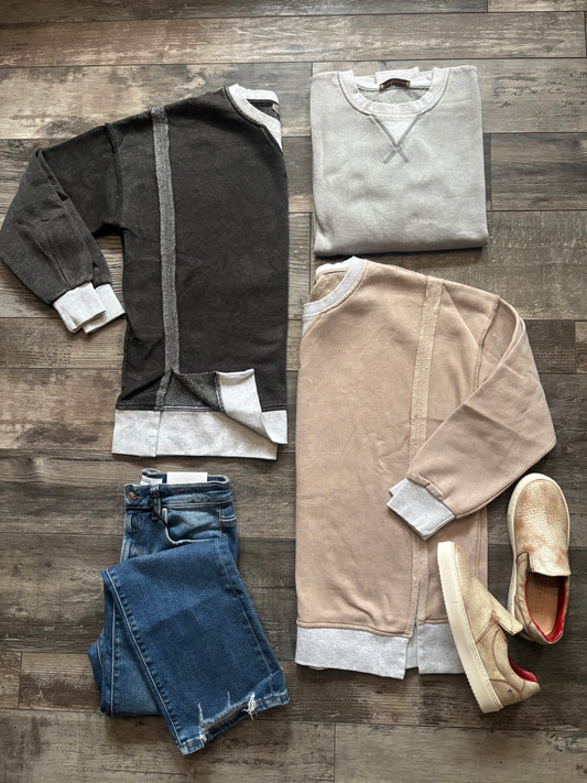 Contrast Wash Pullover
