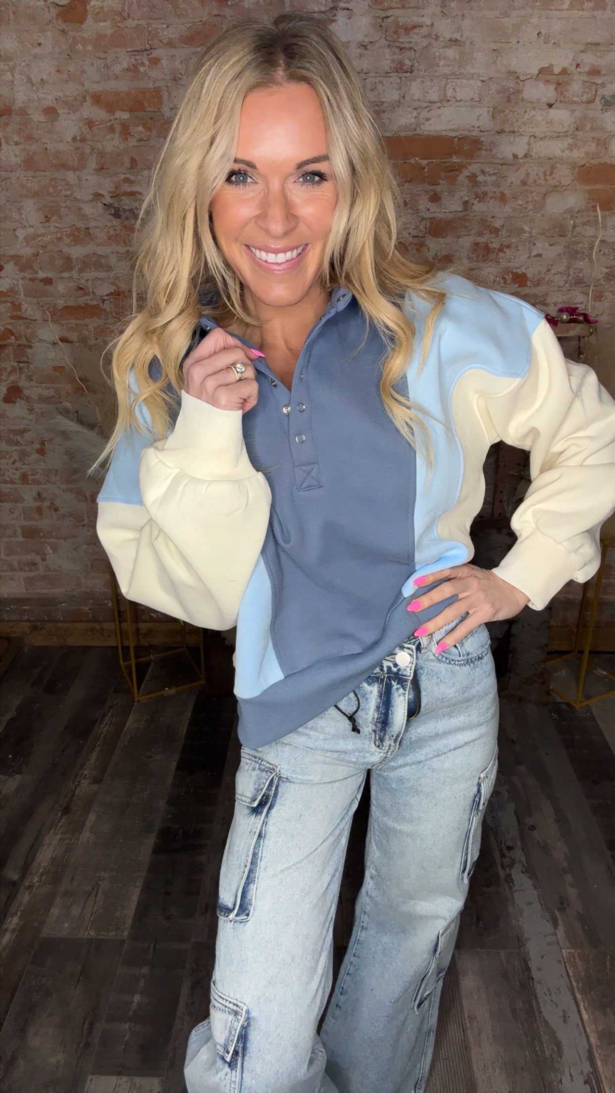 All the Colorblock pullover