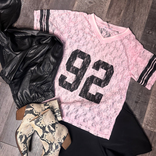 Lace Sports Jersey Top