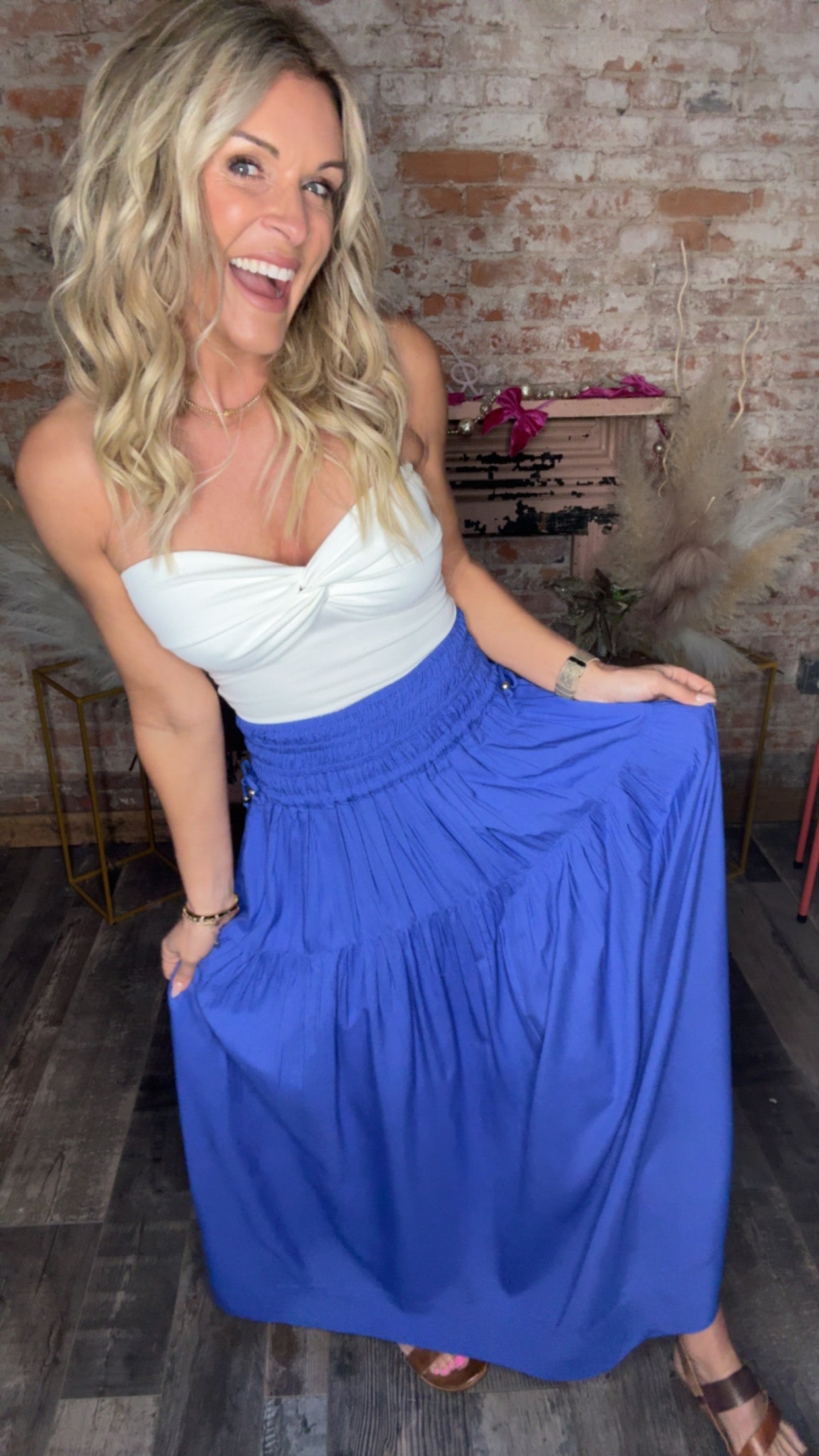 Sapphire Blue Maxi Skirt