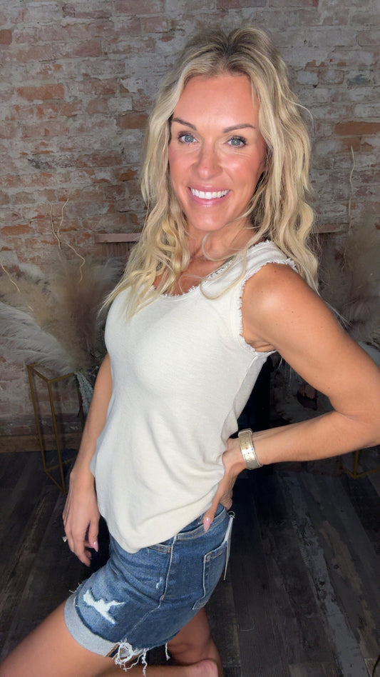 Cuffed Denim Short