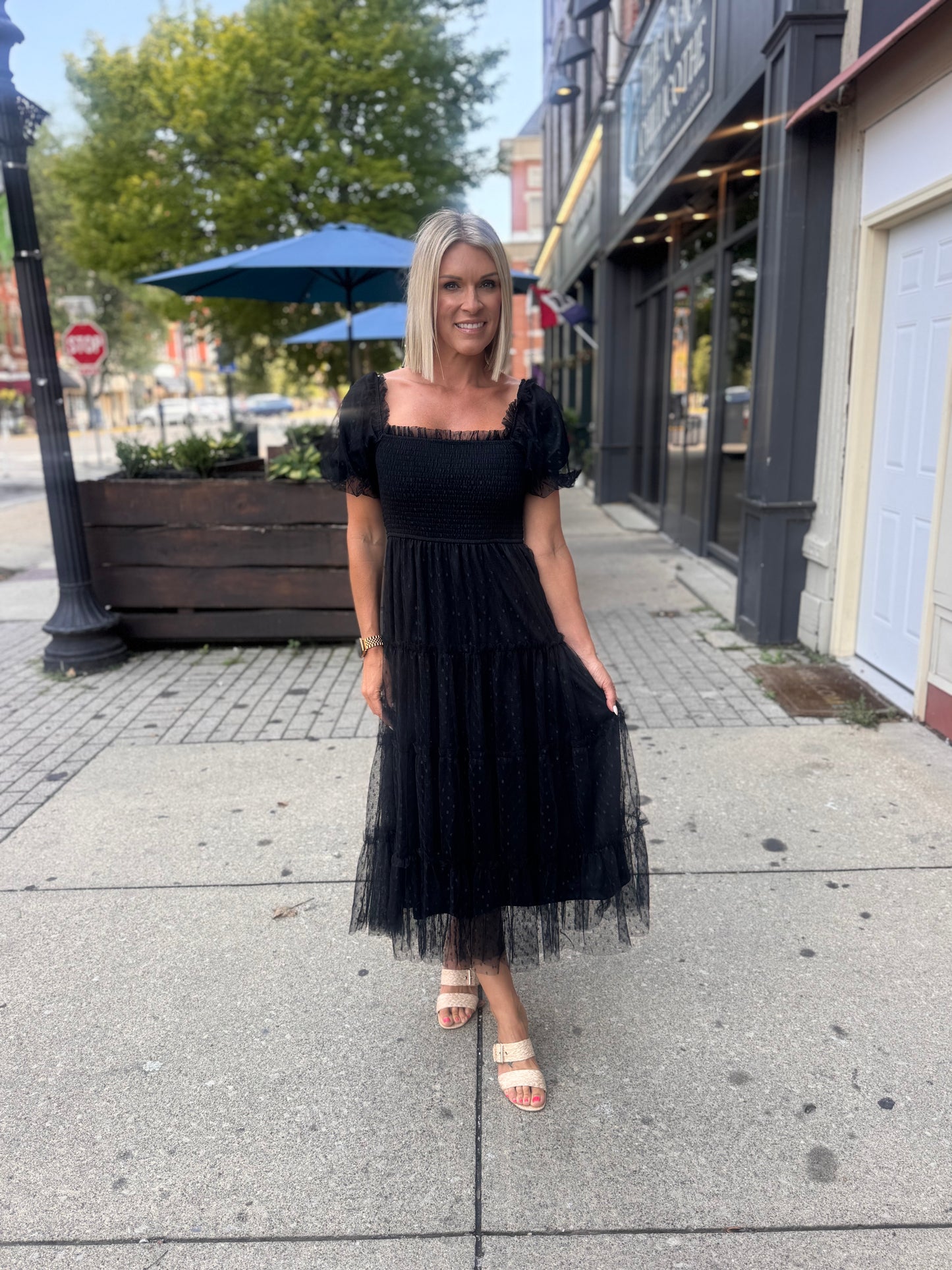 Polka Dot Smocked Dress