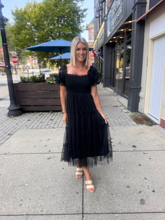 Polka Dot Smocked Dress