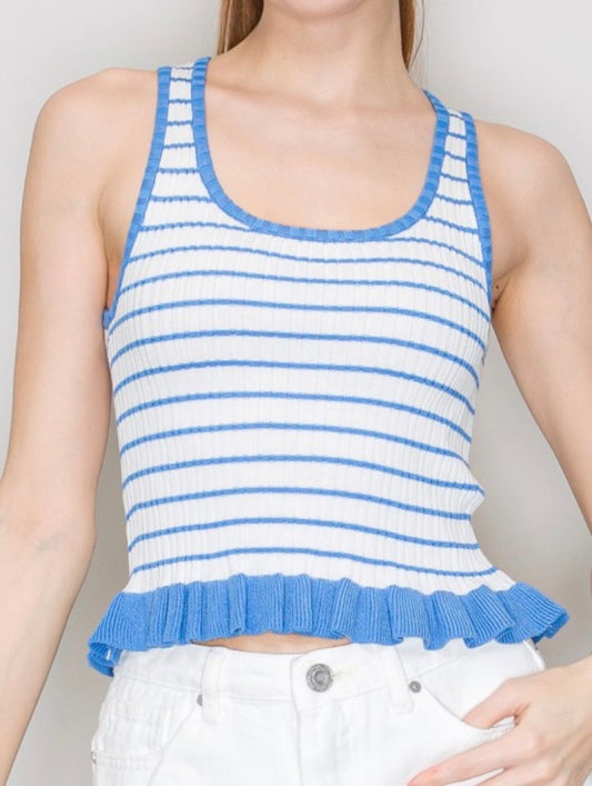 Ruffled Sweater Tank