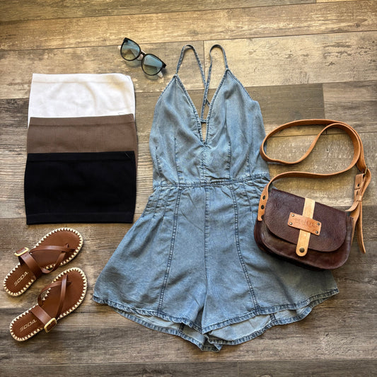 Summer Concert Denim Romper