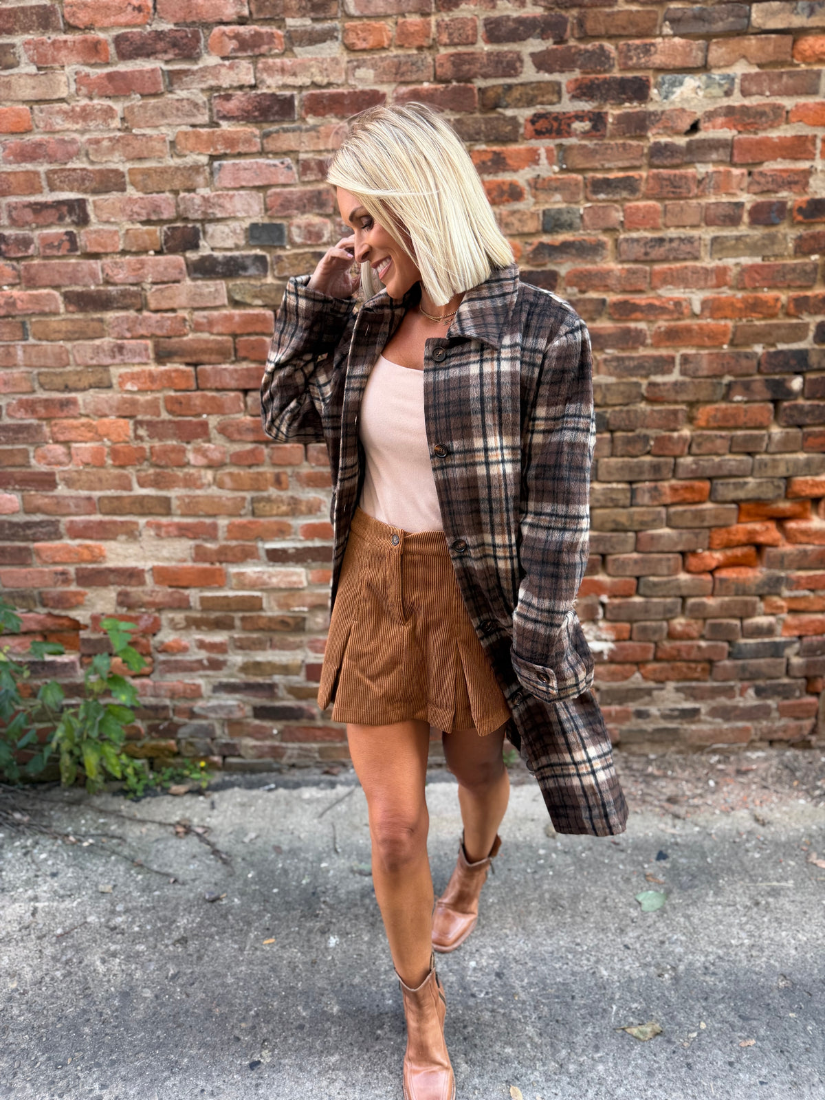 Pumpkin Pleated Skort