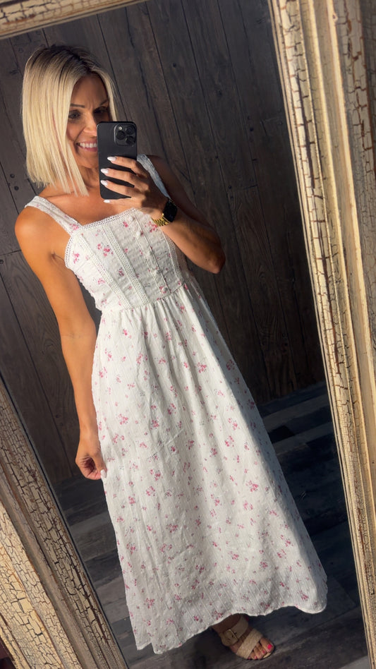 Pink Floral Clip Dot