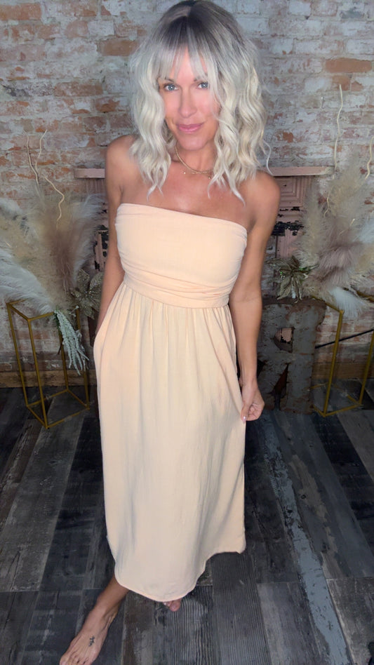 Peach Empire Dress