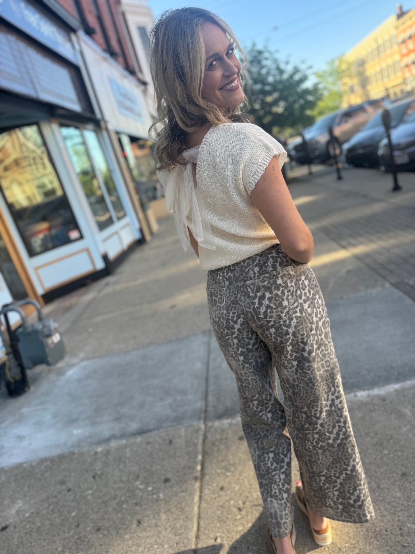 Printed Faded Denim