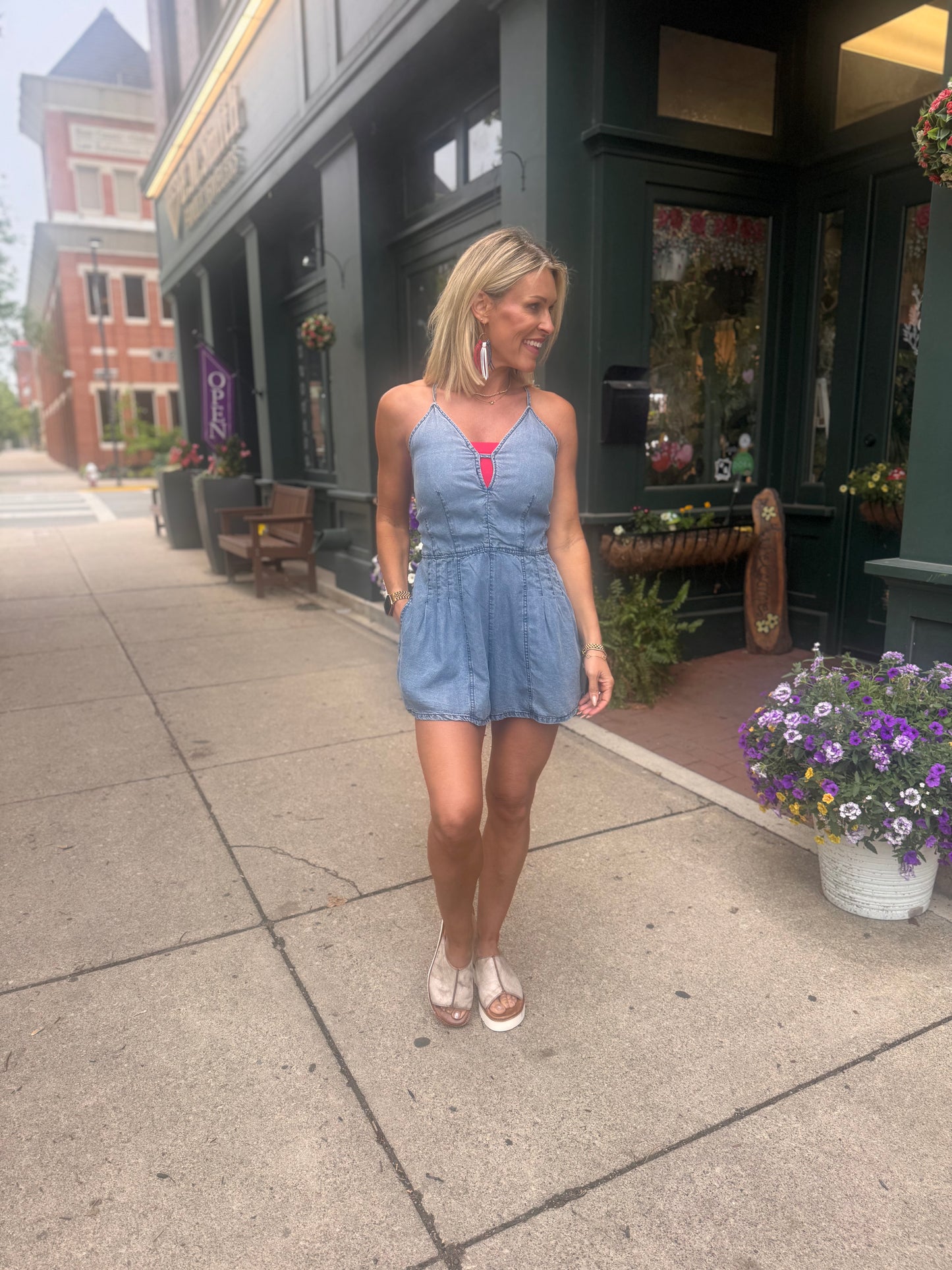 Summer Concert Denim Romper