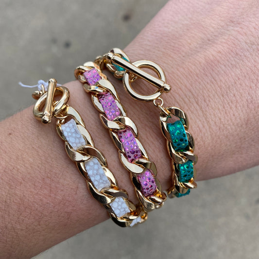 Faux leather Gold bracelet
