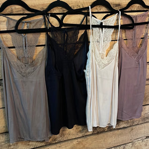 Silk and lace tank